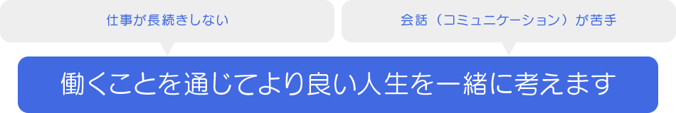 働くことを通じてより良い人生を一緒に考えます